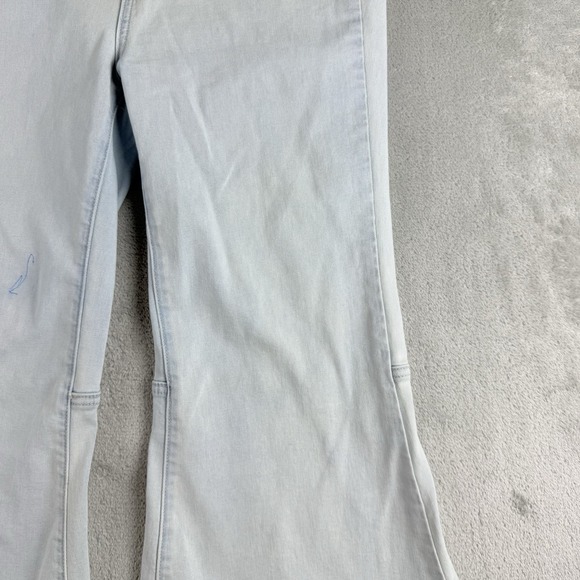We The Free Jeans Womens 28x26 Blue Denim Super Flare Raw Fray Retro Bell Bottom - Picture 11 of 16